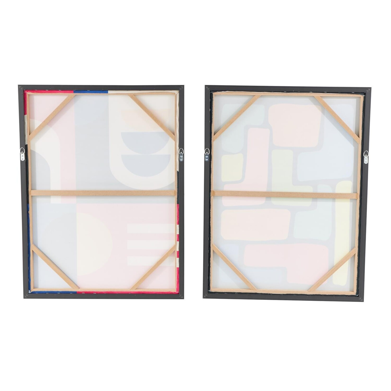 Deco Marche CosmoLiving by Cosmopolitan Canvas Geometric Framed Wall Art Set of 2