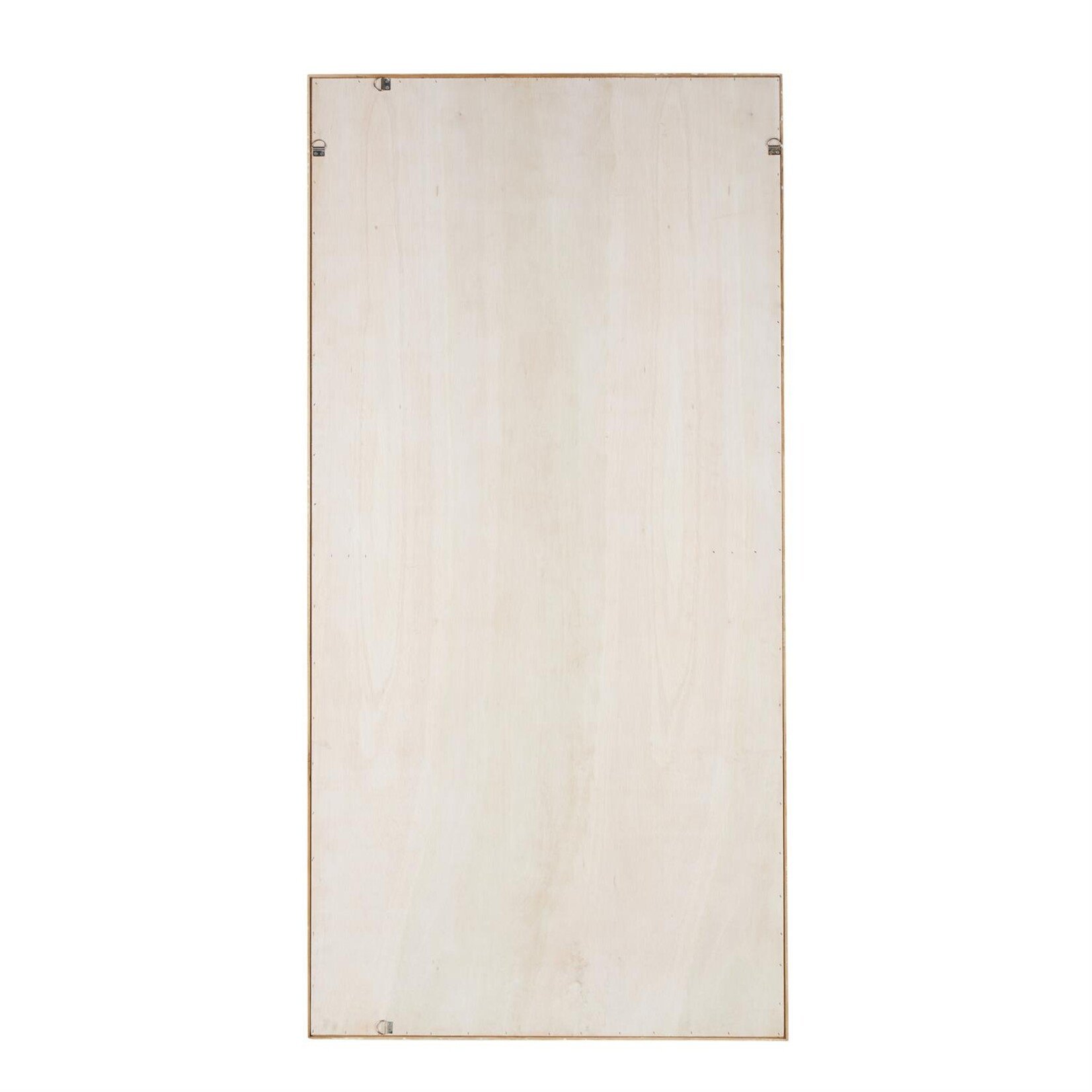 Deco Marche Beige Teak Wood Mosaic Room Floor Mirror with Brown Inner Frame