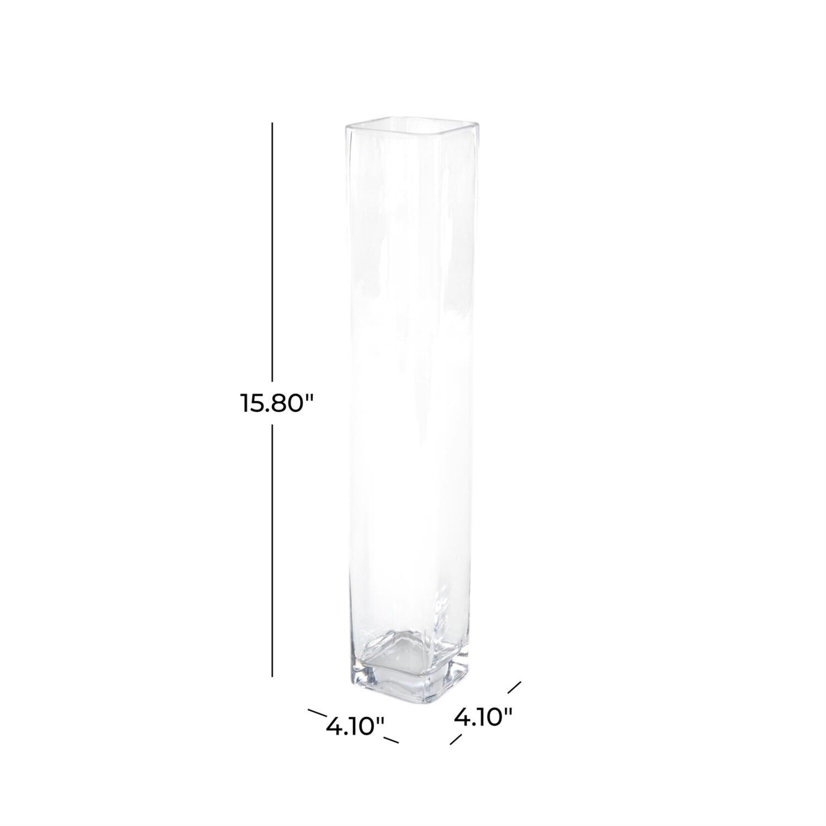 Deco Marche Clear Glass Tall Decorative Vase, 4"x 16"