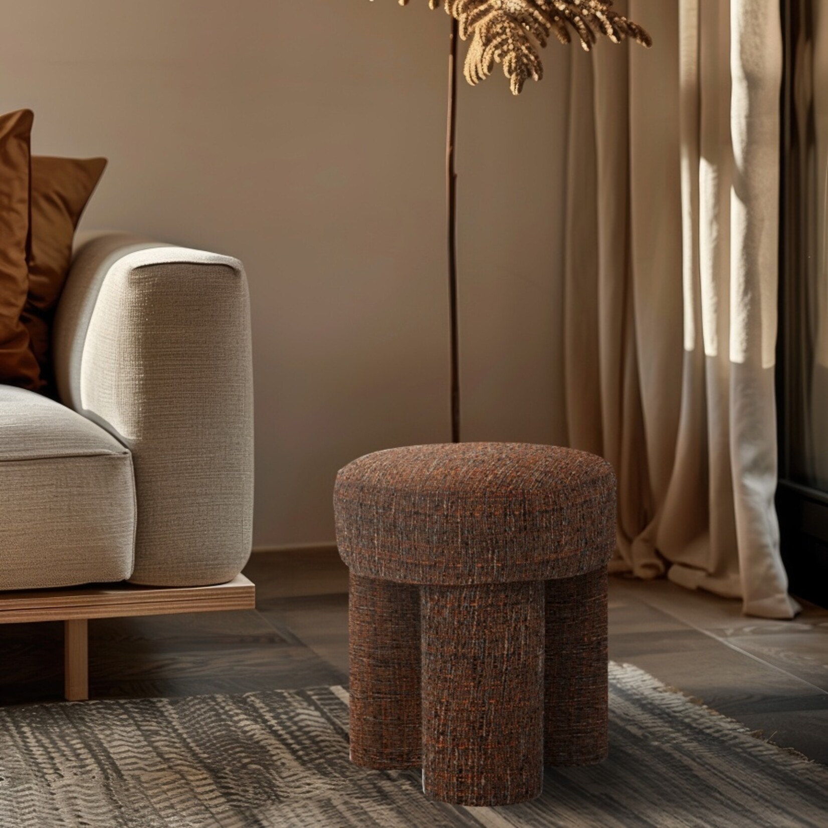 Larson Cognac Ottoman/Stool