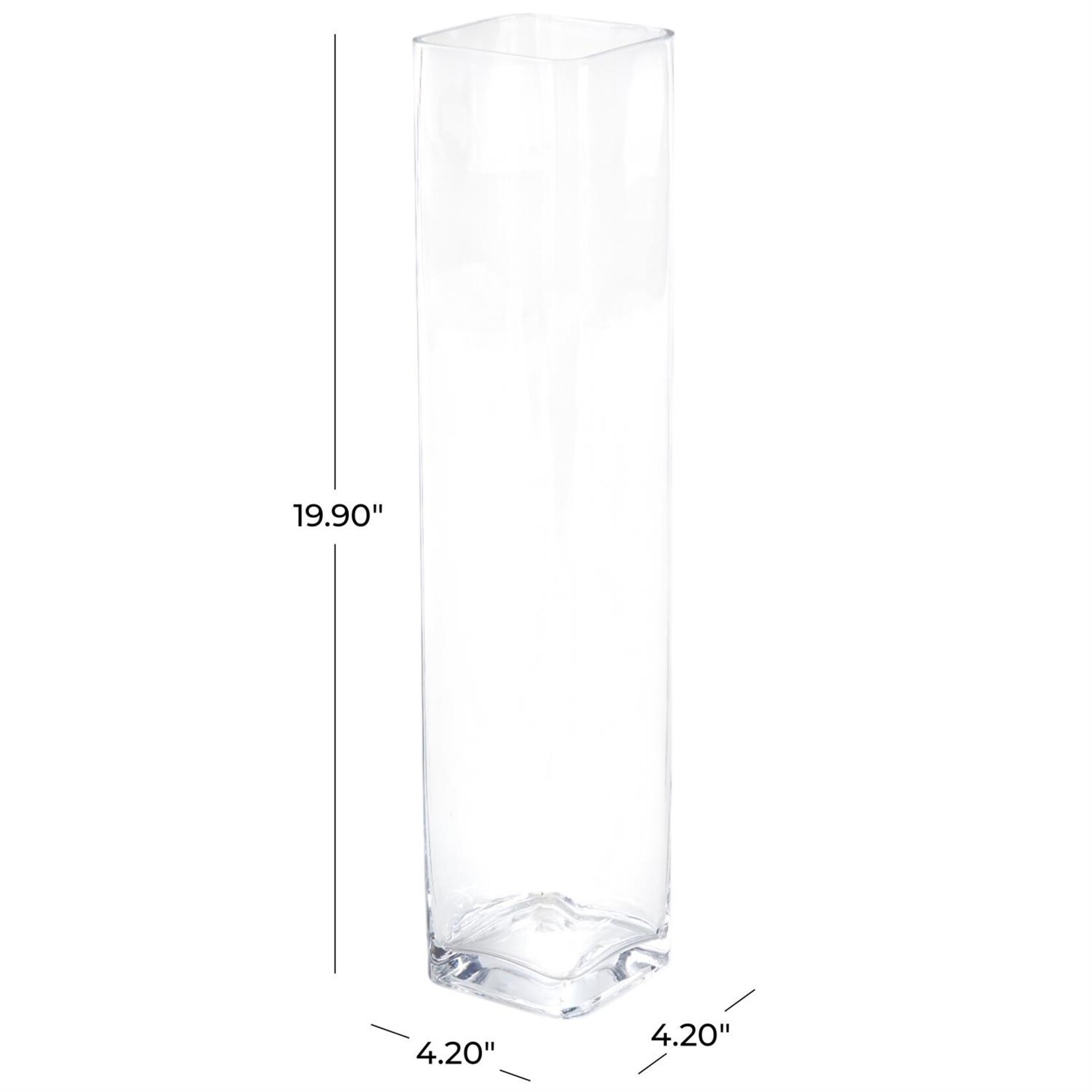 Deco Marche Clear Glass Tall Decorative Vase, 4"x 20"