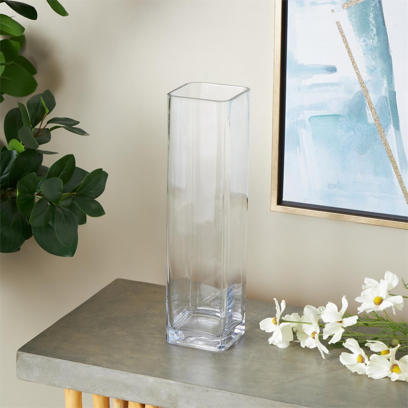 Deco Marche Clear Glass Decorative Vase, 4"x 24"