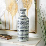 Deco Marche Blue Mother of Pearl Shell Mosaic Decorative Vase 7" x 20"