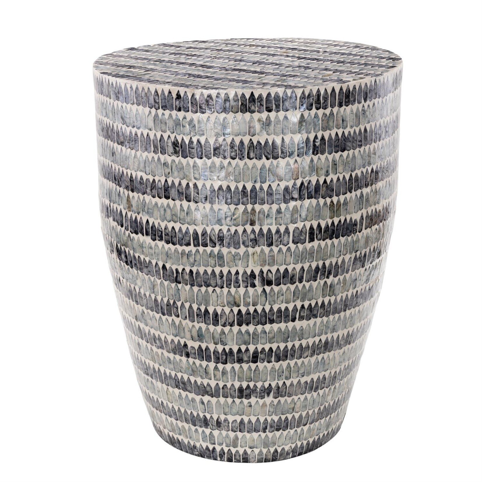 Deco Marche Blue Capiz Shell Mosaic Inlay Accent Table