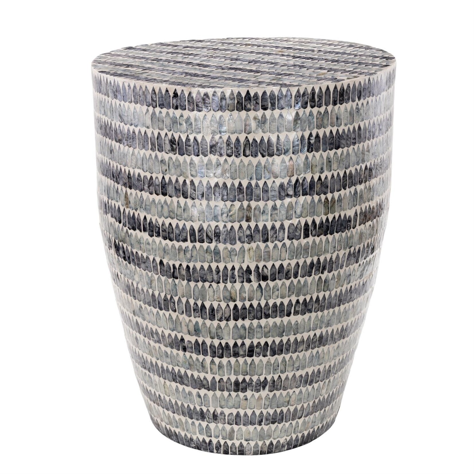 Deco Marche Blue Capiz Shell Mosaic Inlay Accent Table