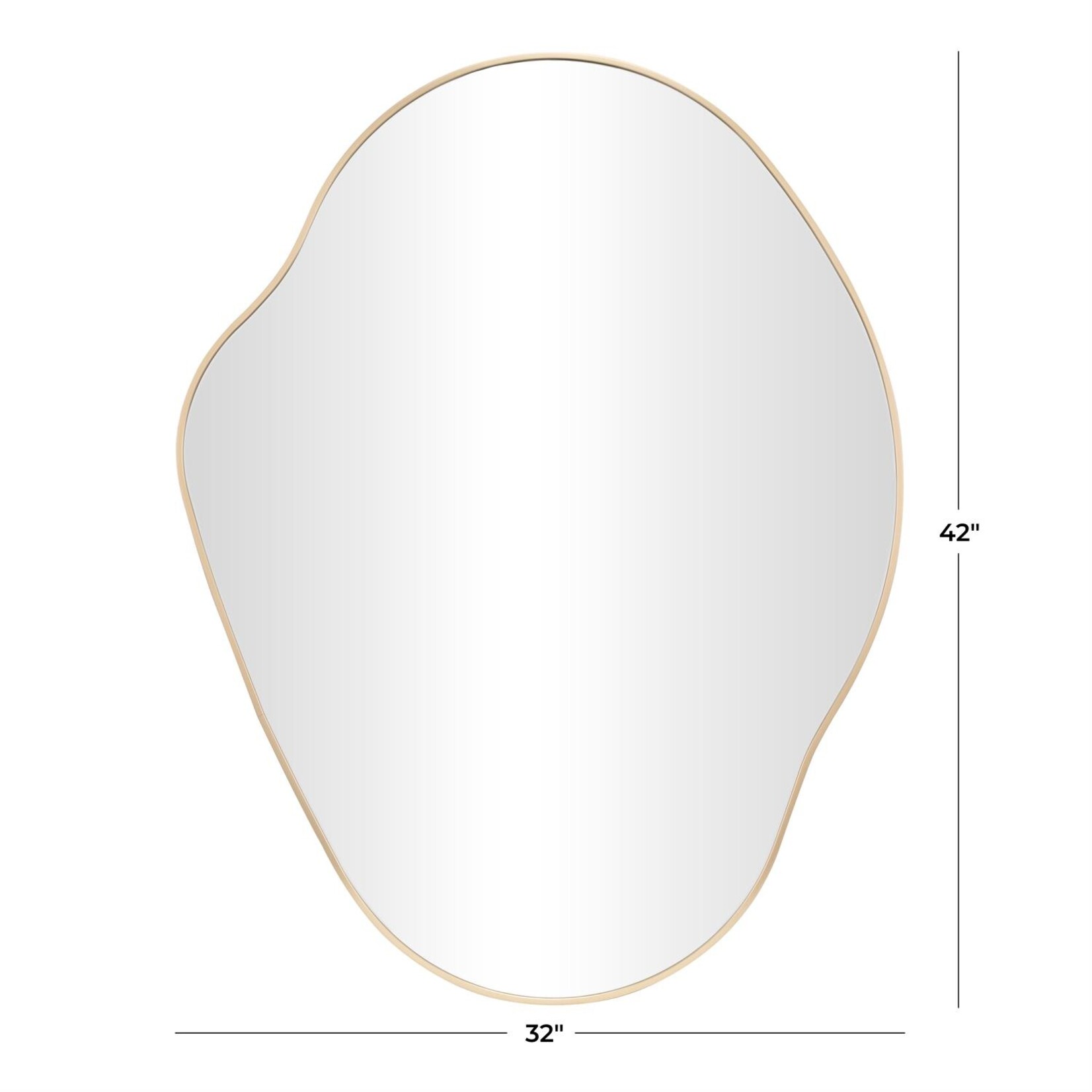 Deco Marche Gold Aluminum Metal Abstract Wavy Room Wall Mirror