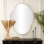 Deco Marche Gold Aluminum Metal Abstract Wavy Room Wall Mirror