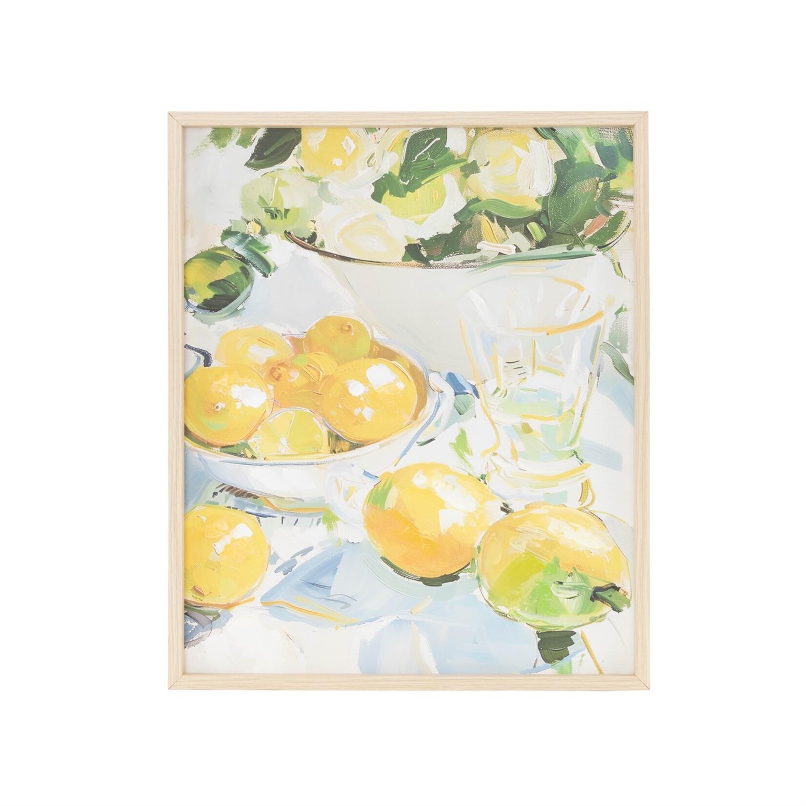 Deco Marche Yellow Canvas Fruit Lemon Framed Wall Art 24"W, 20"H
