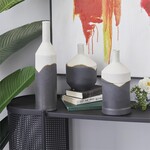Deco Marche CosmoLiving by Cosmopolitan Black Ceramic Decorative Vase Set of 3