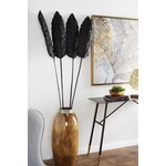 Deco Marche Black Bamboo Wood Bamboo Tall Slim Woven Leaf Stick