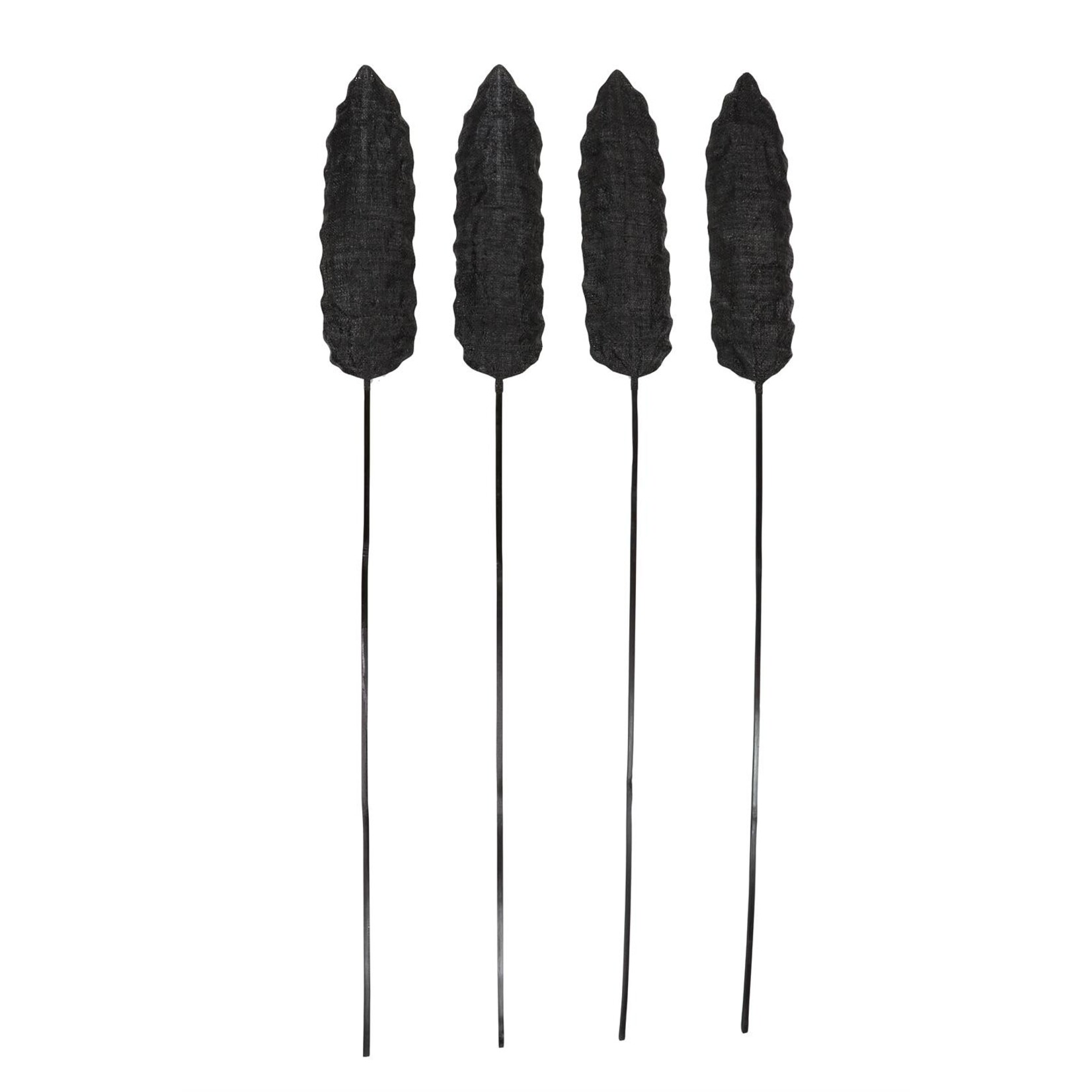 Deco Marche Black Bamboo Wood Bamboo Tall Slim Woven Leaf Stick