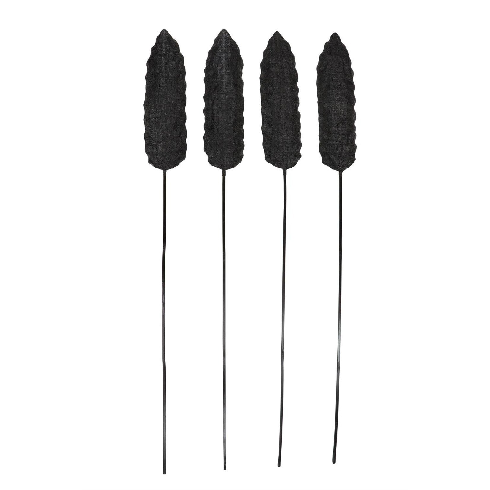 Deco Marche Black Bamboo Wood Bamboo Tall Slim Woven Leaf Stick