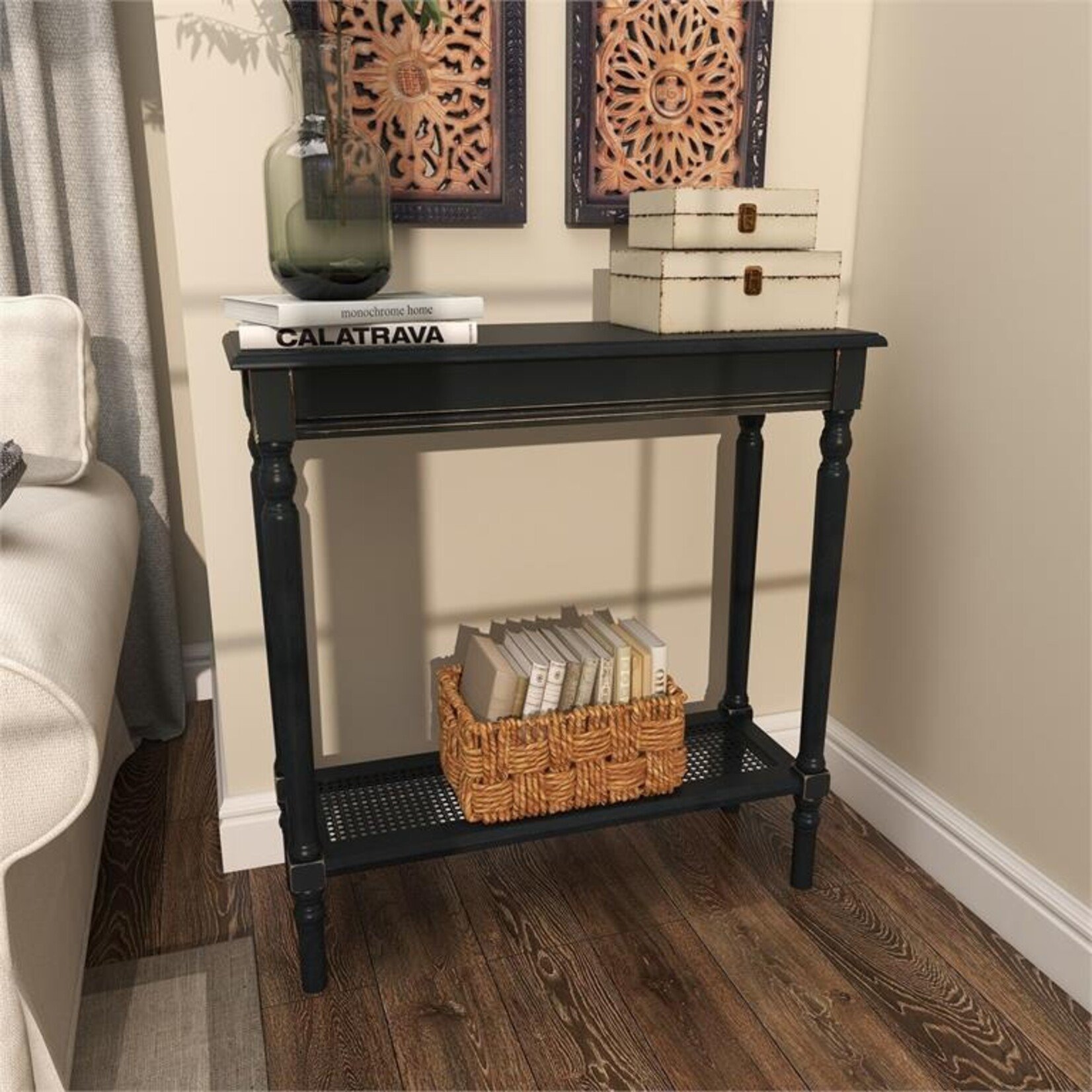 Deco Marche Black Wooden Console Table