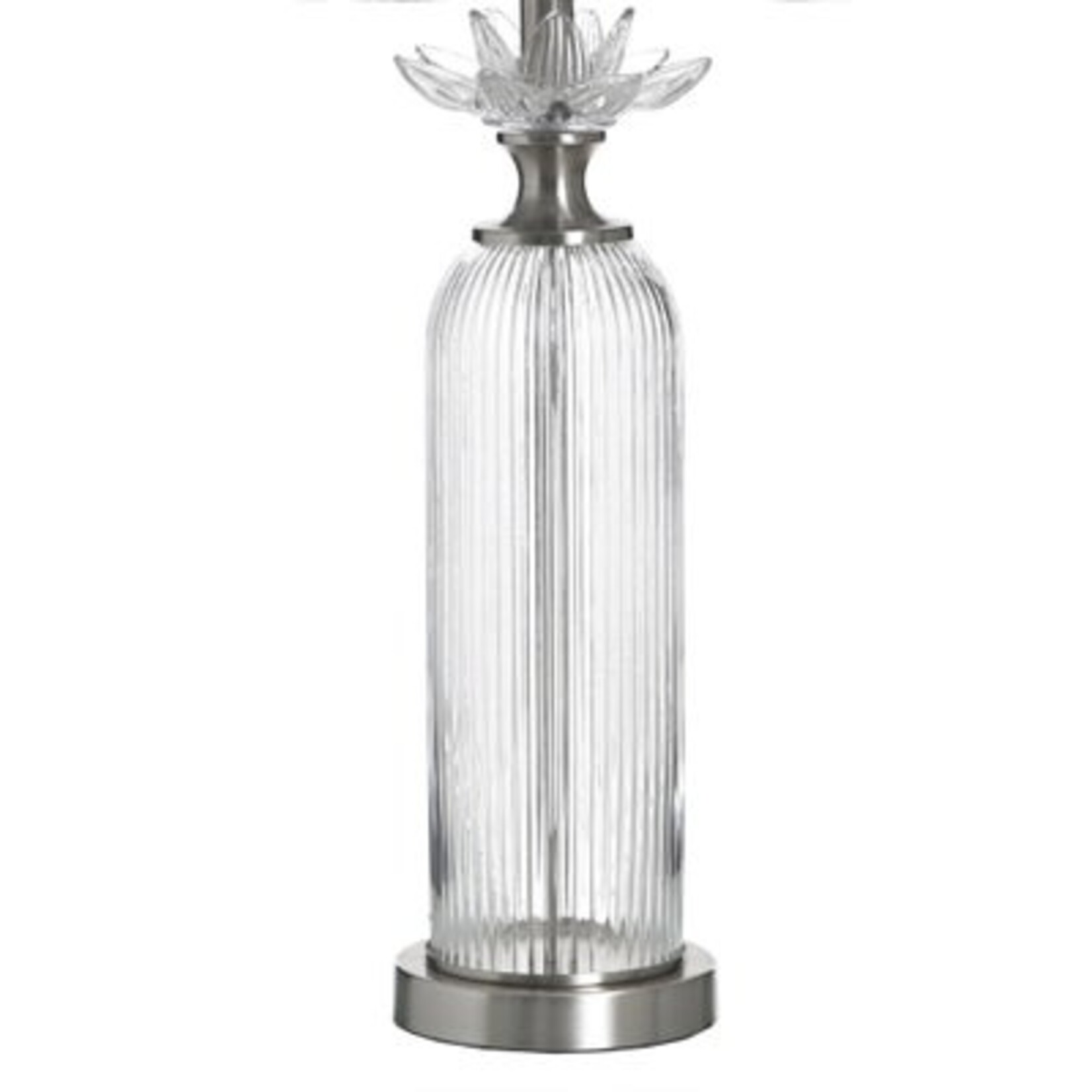 Stylecraft Clear Glass & Steel Table Lamp
