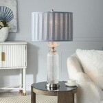 Stylecraft Clear Glass & Steel Table Lamp