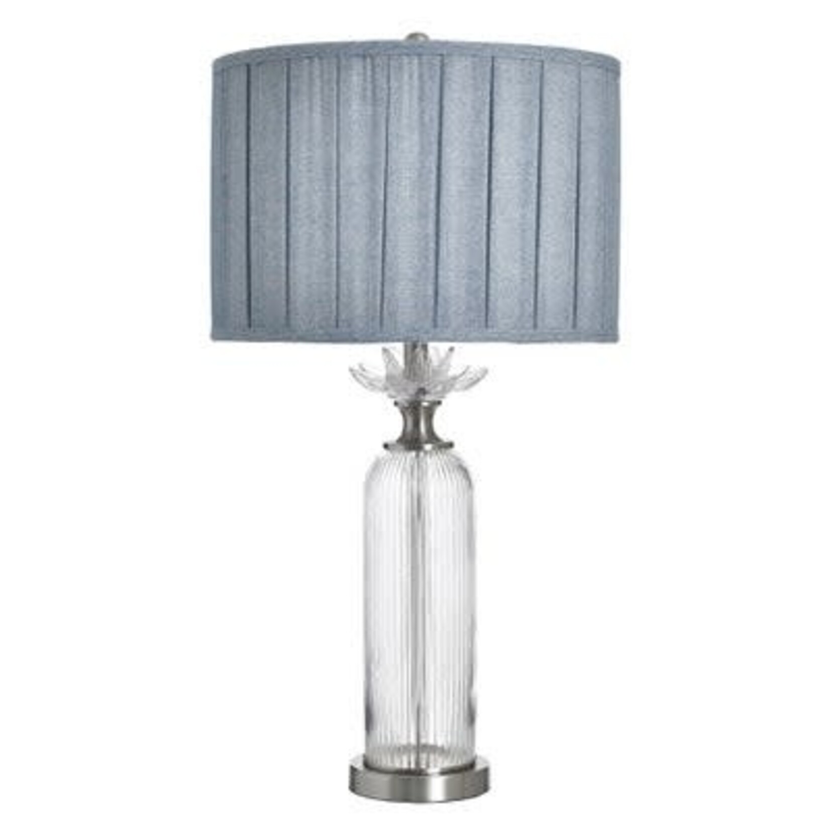 Stylecraft Clear Glass & Steel Table Lamp