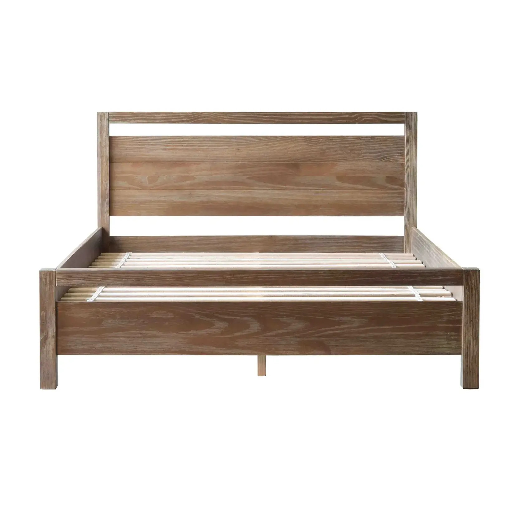 GrainWood Loft Queen Platform Bed Weathered Pine (L1H)