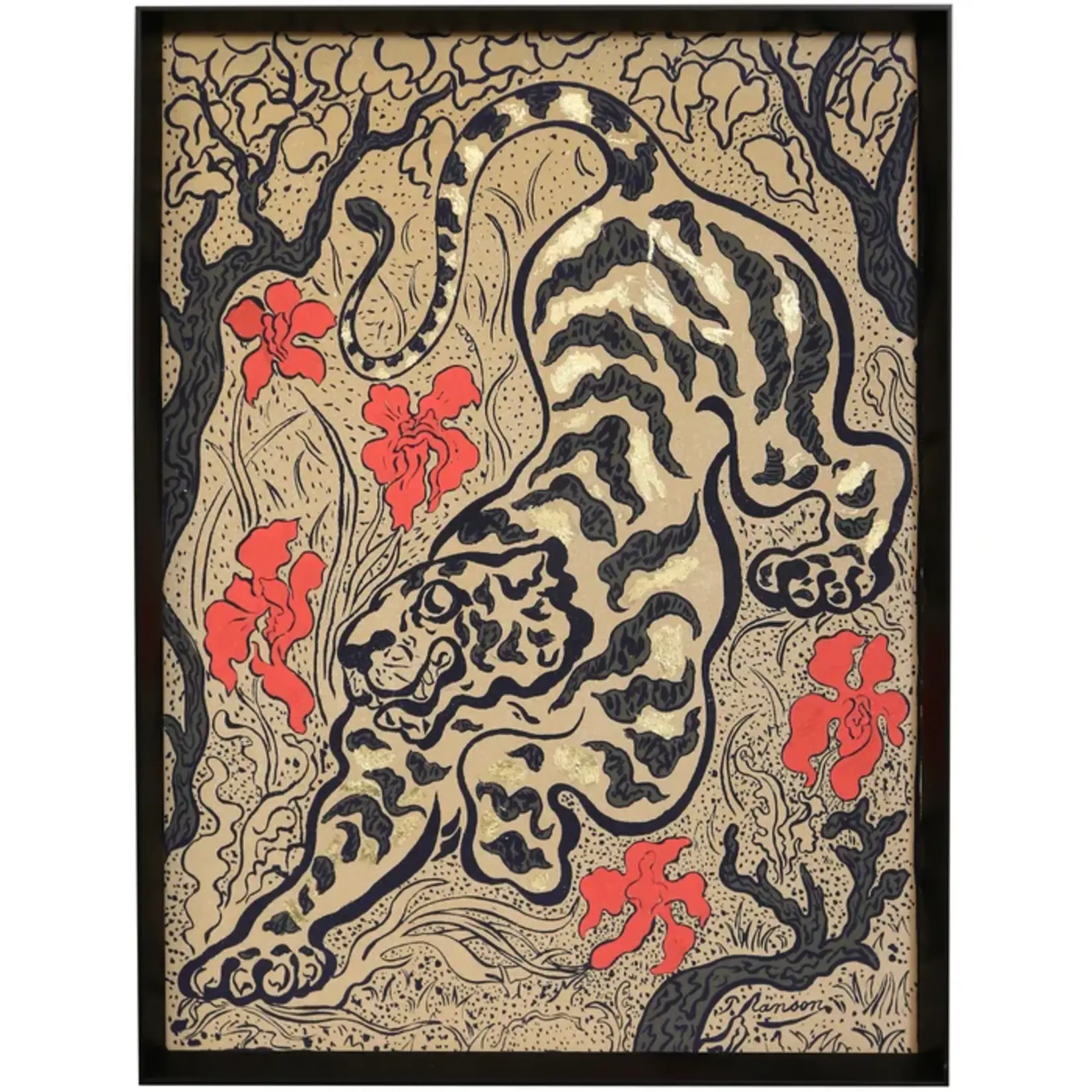 Stylecraft Tiger with Red Flowers