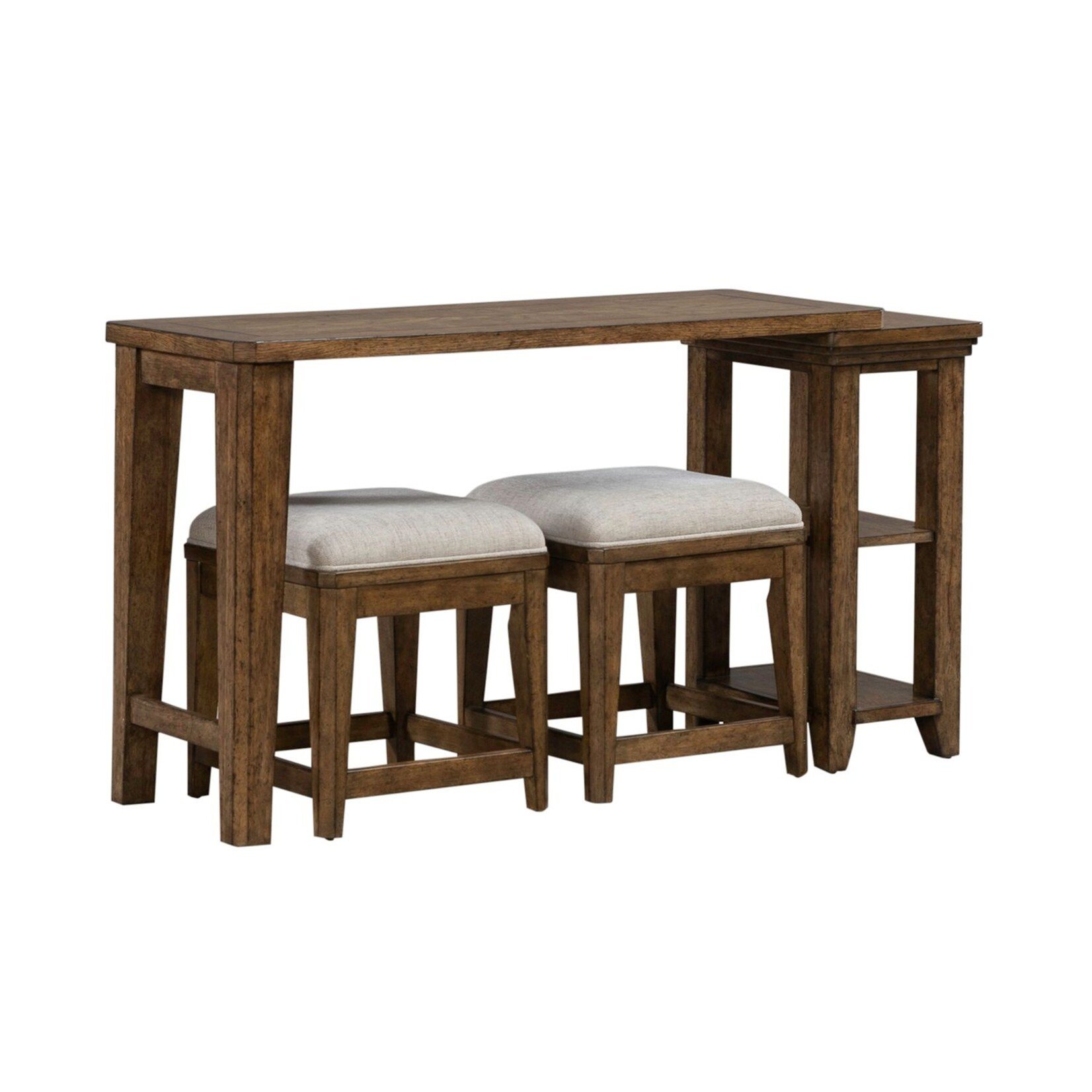 Liberty Furniture Carolina Park Console Table w/Uph Stools