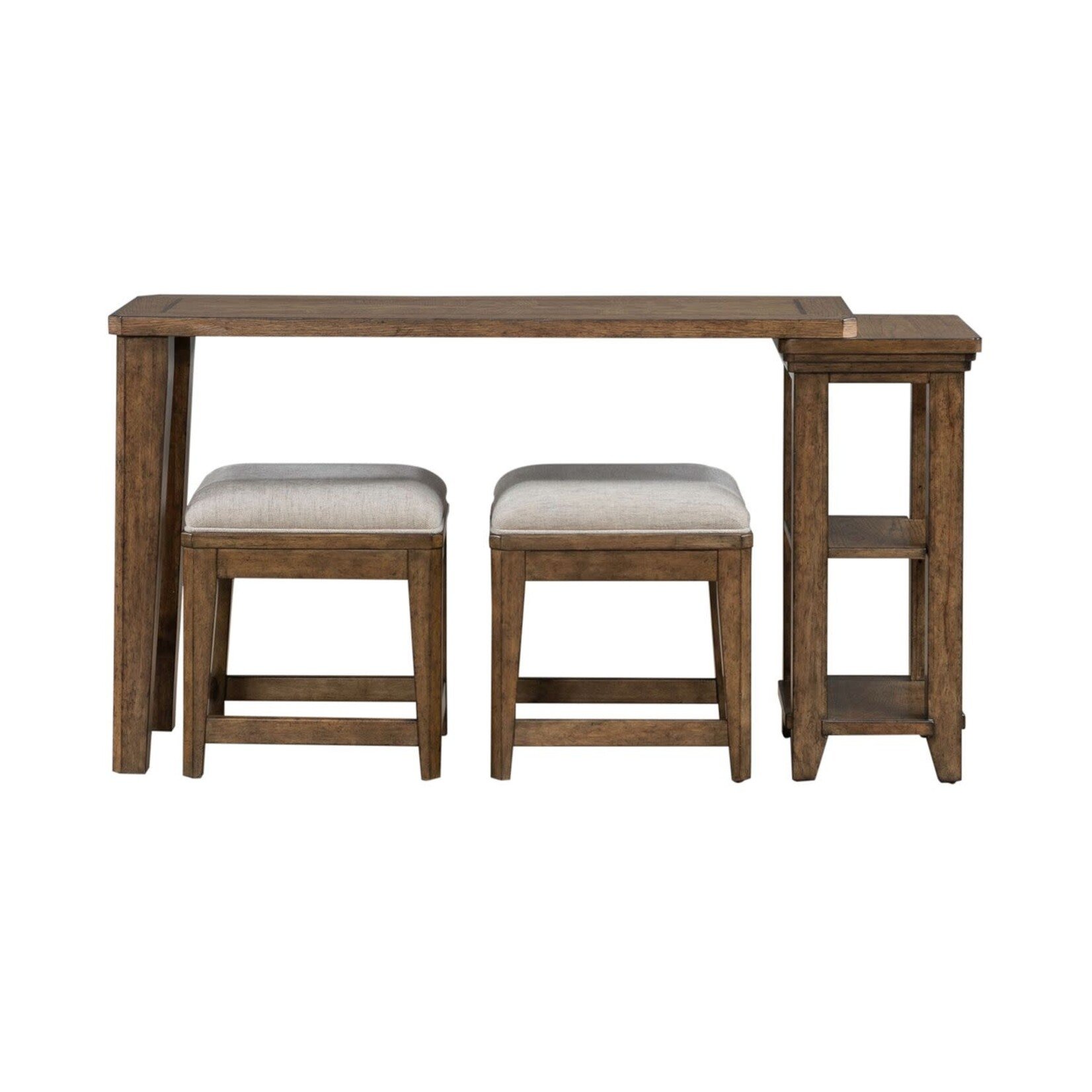 Liberty Furniture Carolina Park Console Table w/Uph Stools