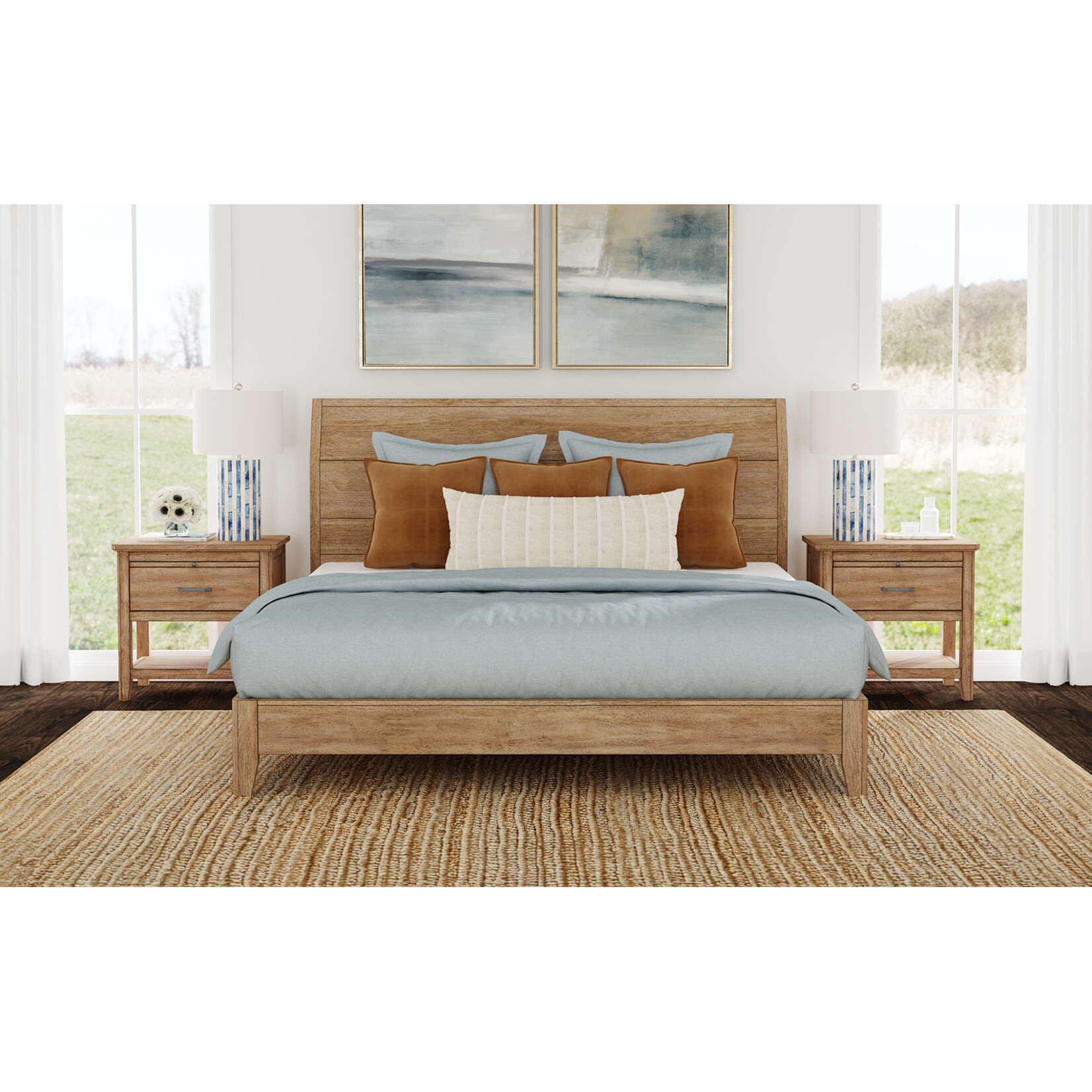 A-America Geo Heights Butterscotch Queen Panel Bed