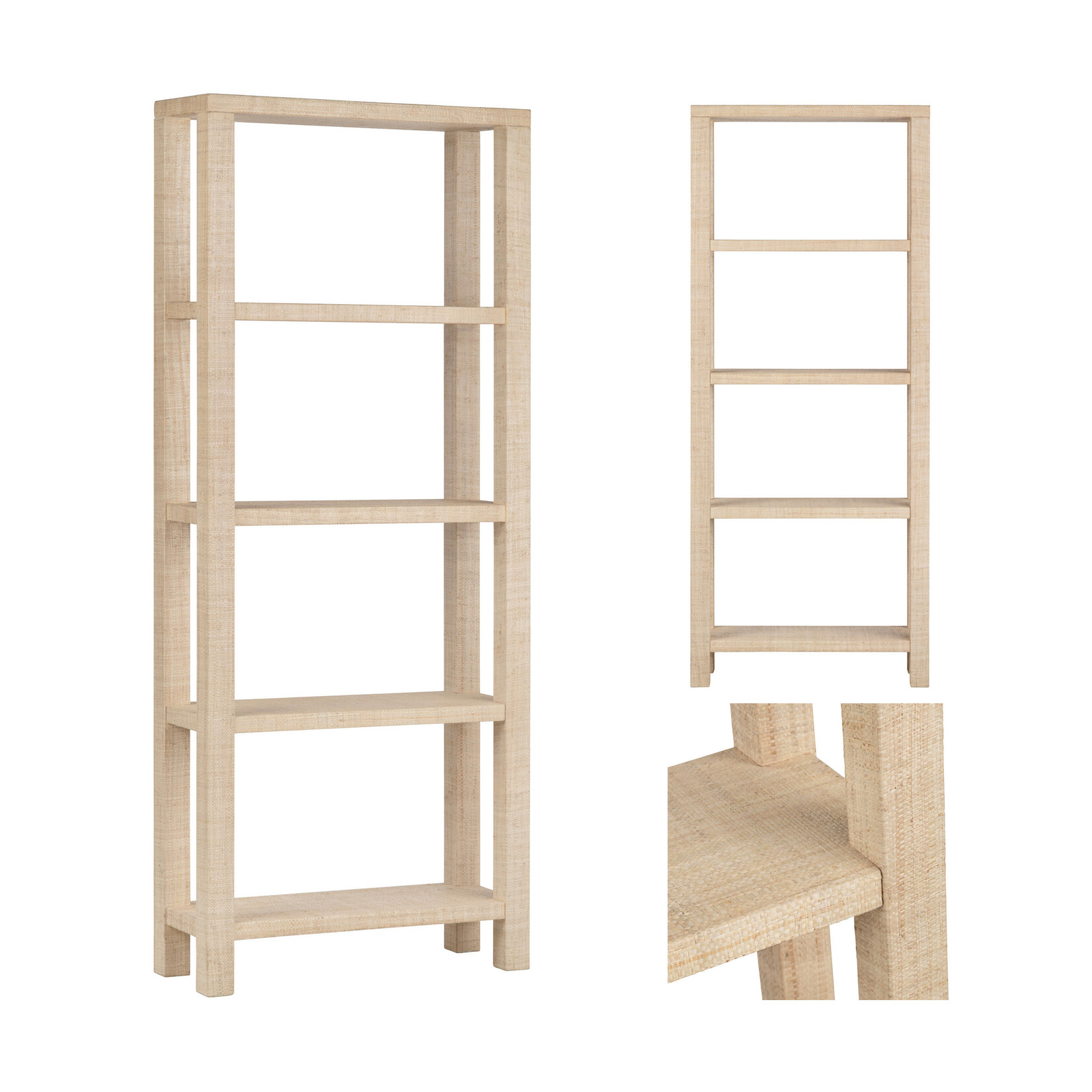 Crestview Providence 4 Shelf Rafia Etagere