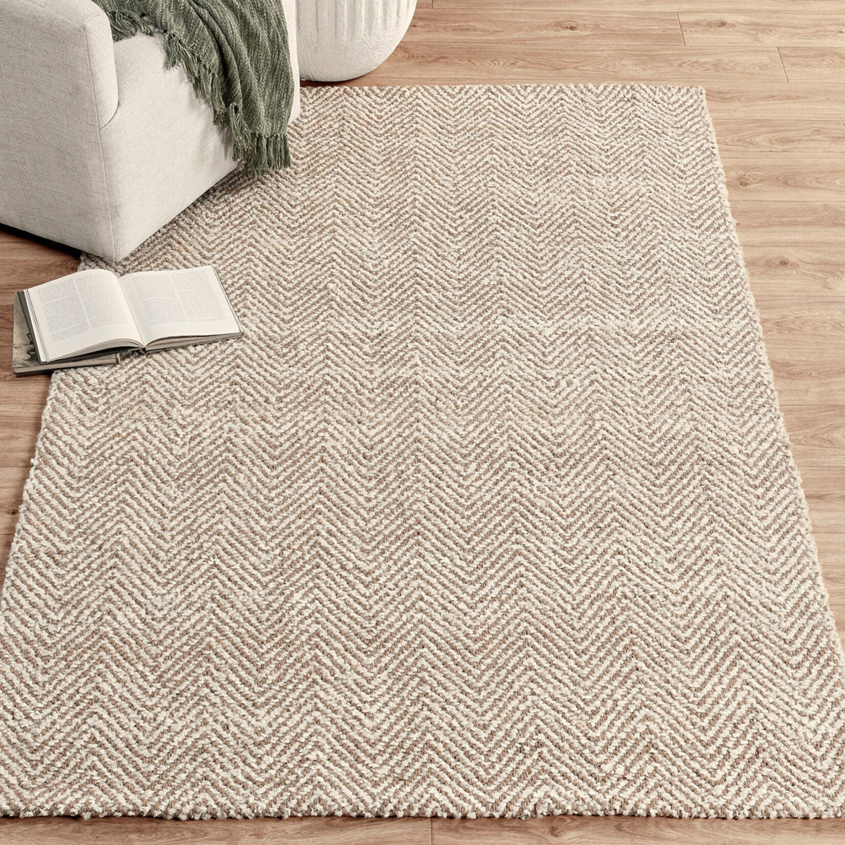 Classic Home Herringbone Chenille Ivory/Natural 6x9