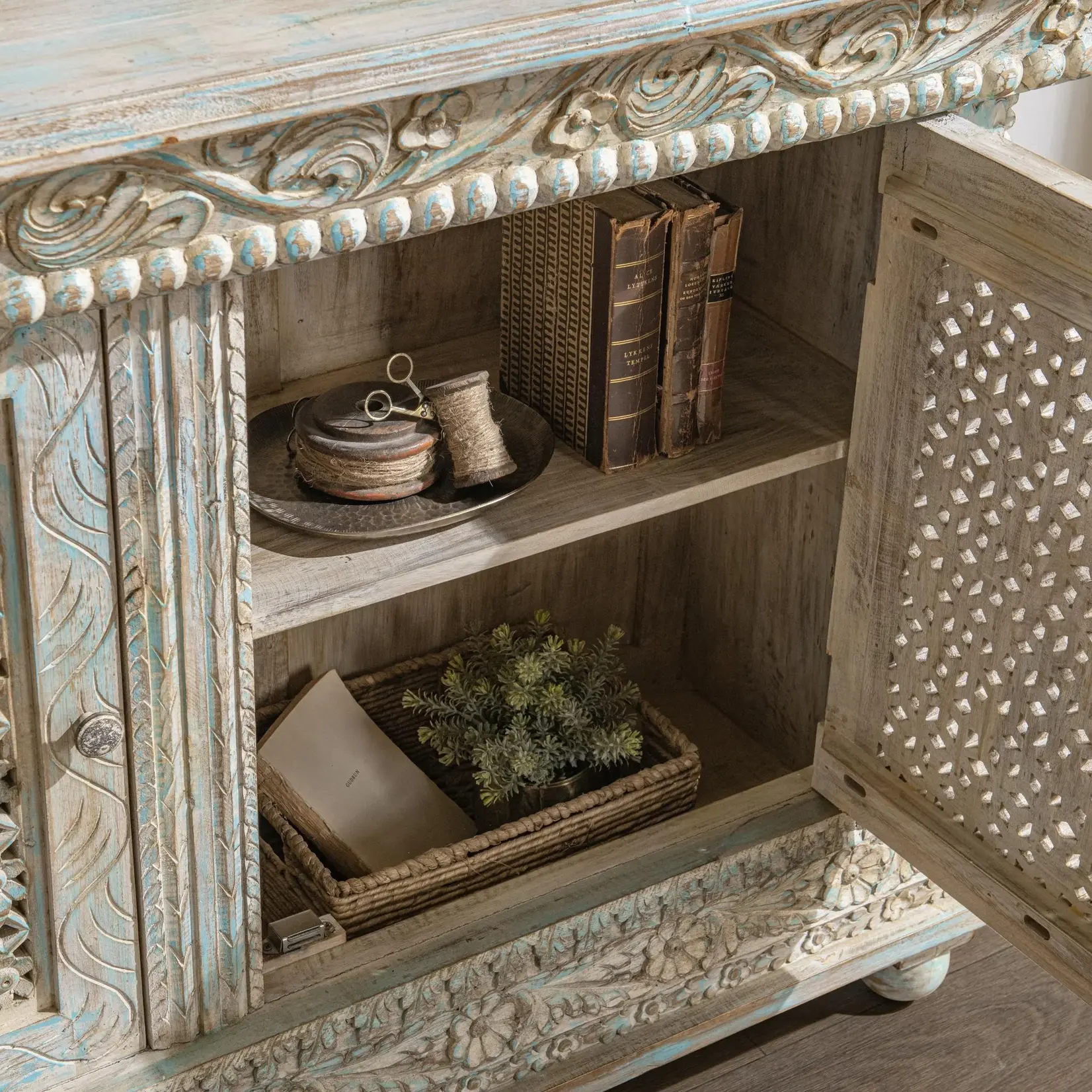 Classic Home Beth 2 Door Cabinet Seaside Blue