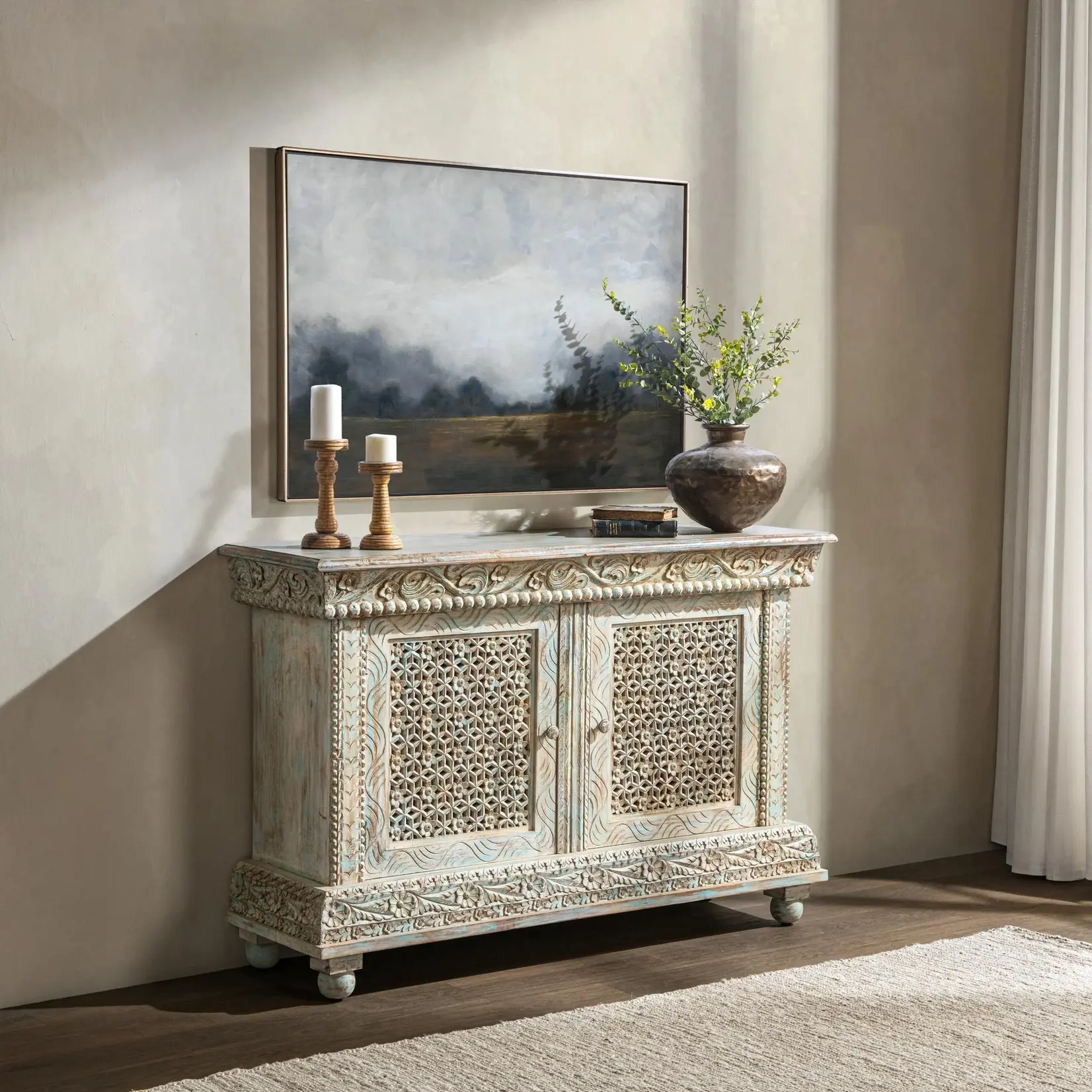 Classic Home Beth 2 Door Cabinet Seaside Blue