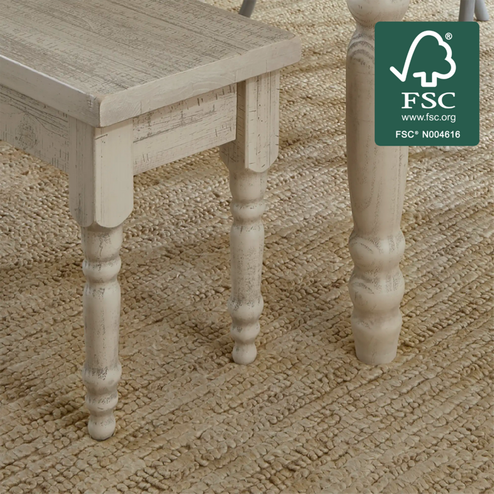 GrainWood Valerie Bench - Off White