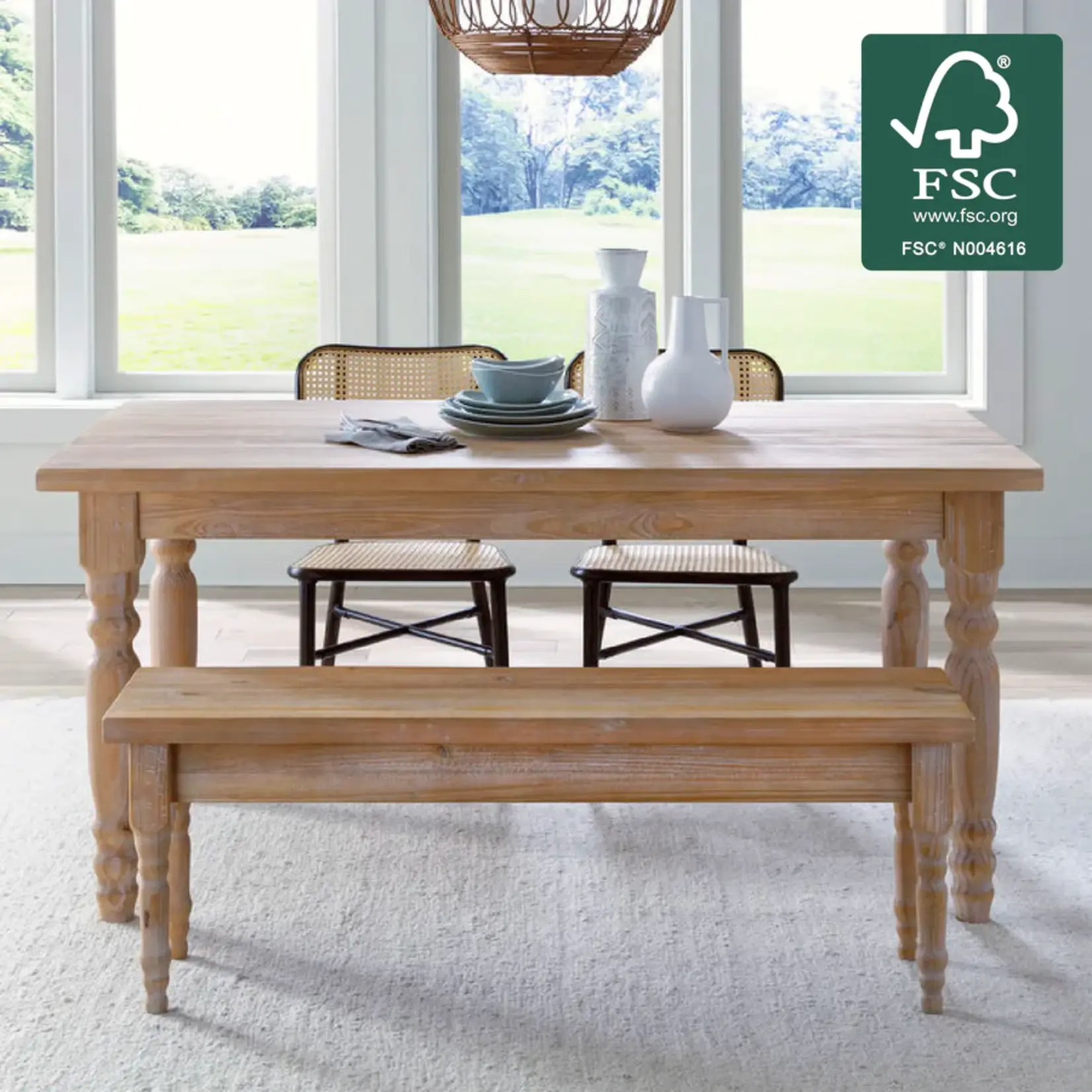 GrainWood Valerie Bench Driftwood