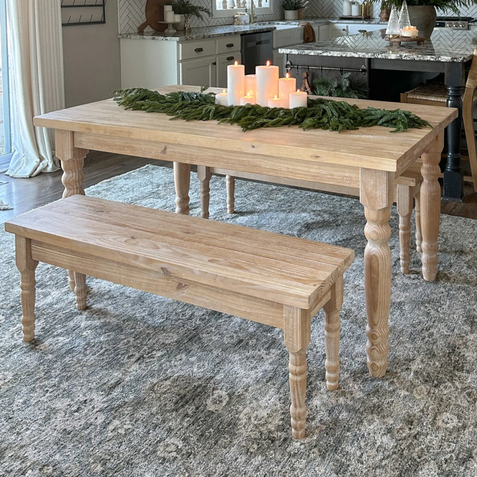 GrainWood Valerie 3pc Dining Set Driftwood