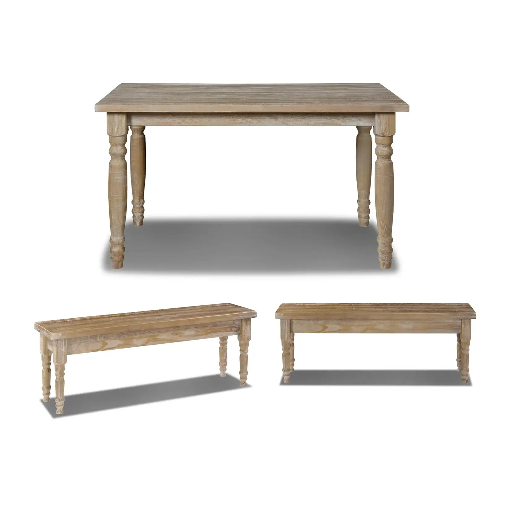 GrainWood Valerie 3pc Dining Set Driftwood