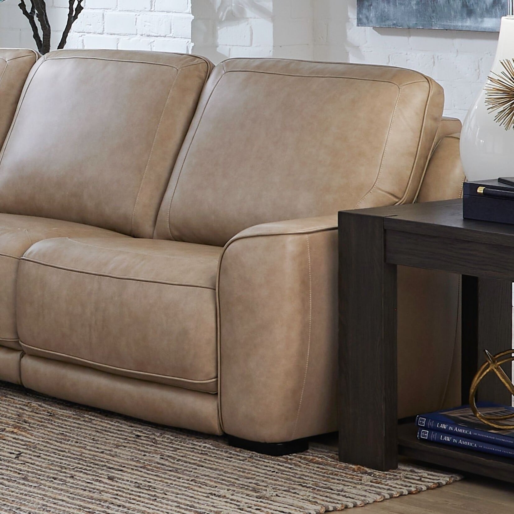Liberty Furniture Blake 2pc Oatmeal Leather Power Loveseat