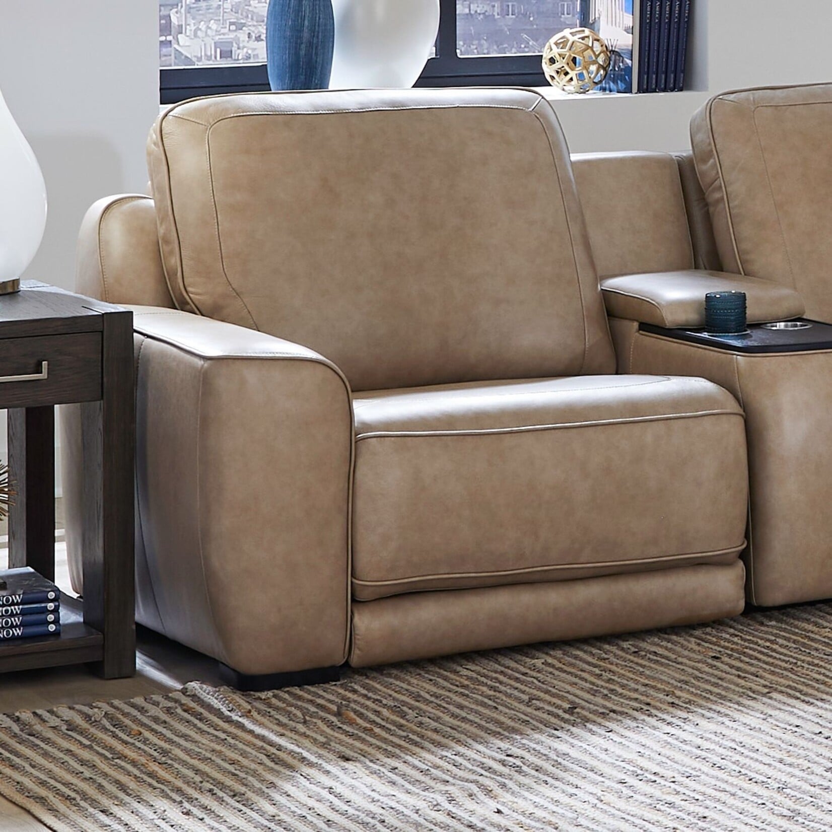 Liberty Furniture Blake 2pc Oatmeal Leather Power Loveseat