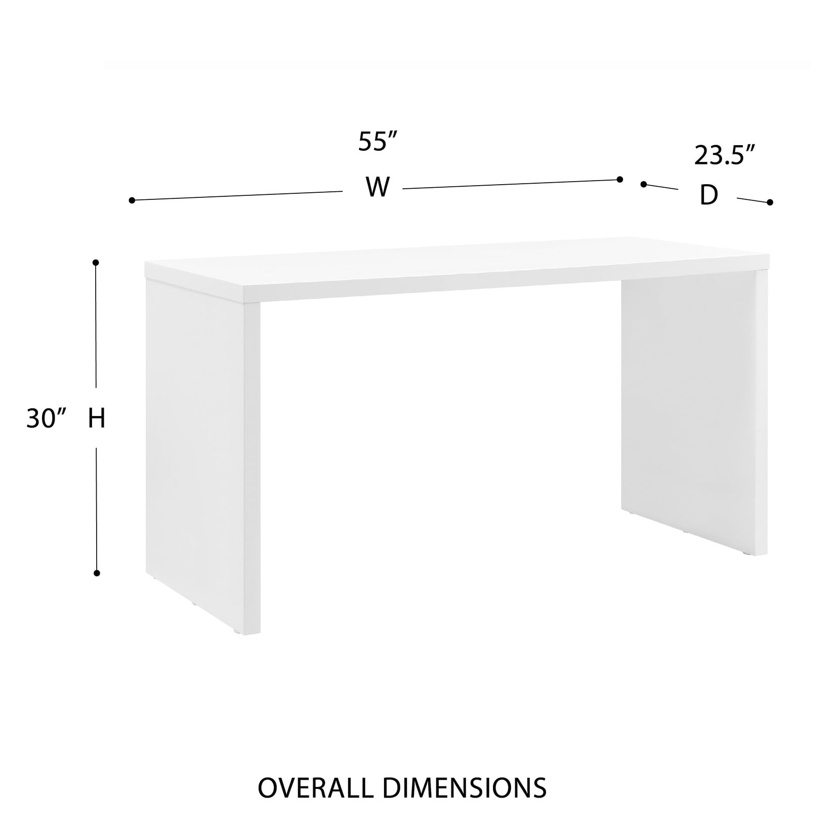 EuroStyle Abby 55 Desk 19710-WHT