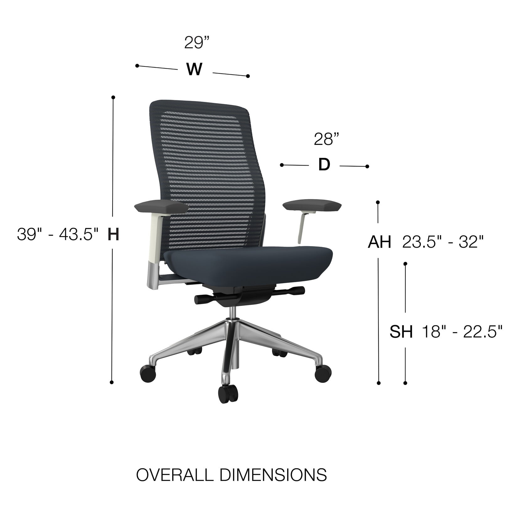 EuroStyle Eon Task Chair 415W GRY/WHT