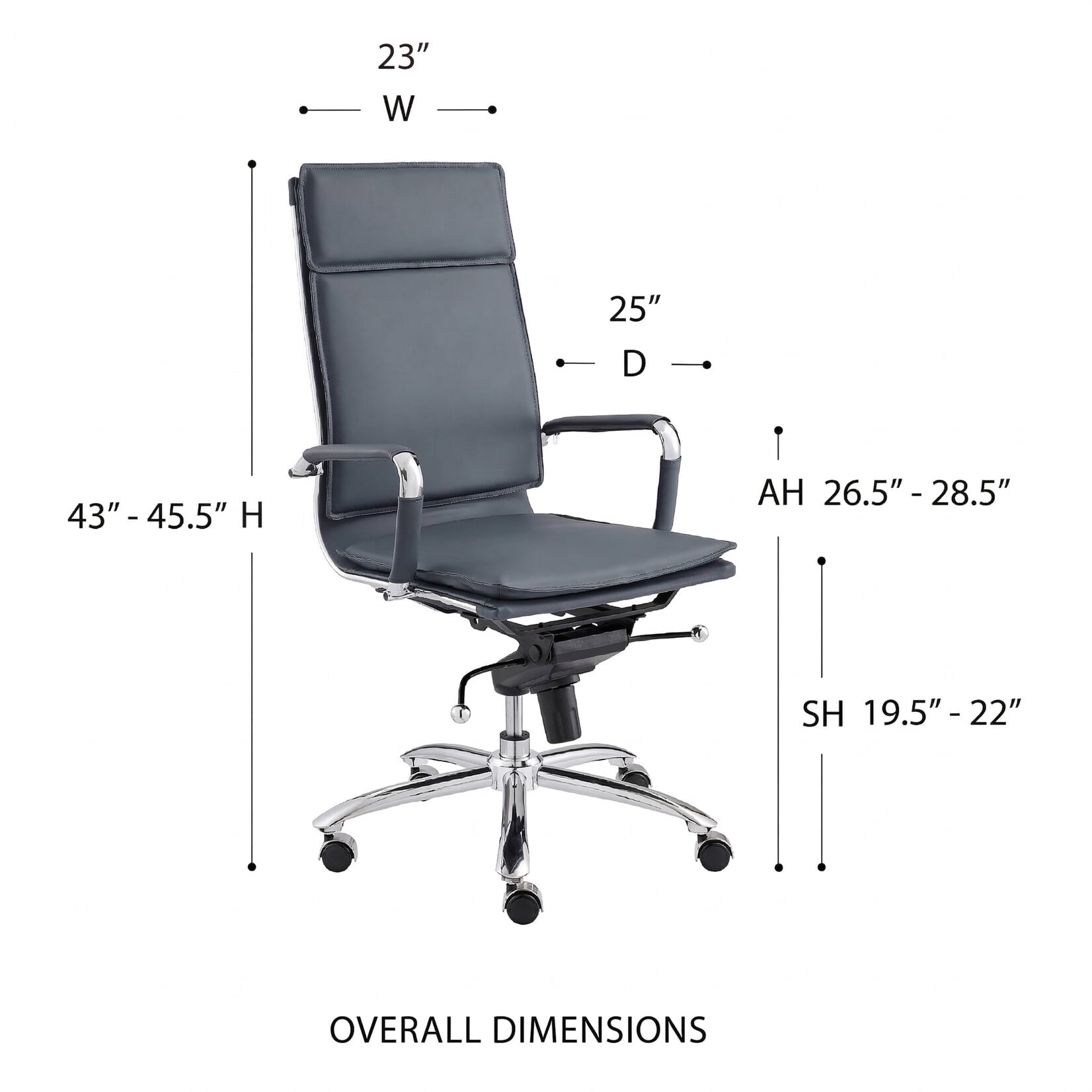 EuroStyle Gunar High Back Office Chair 50010-BLU
