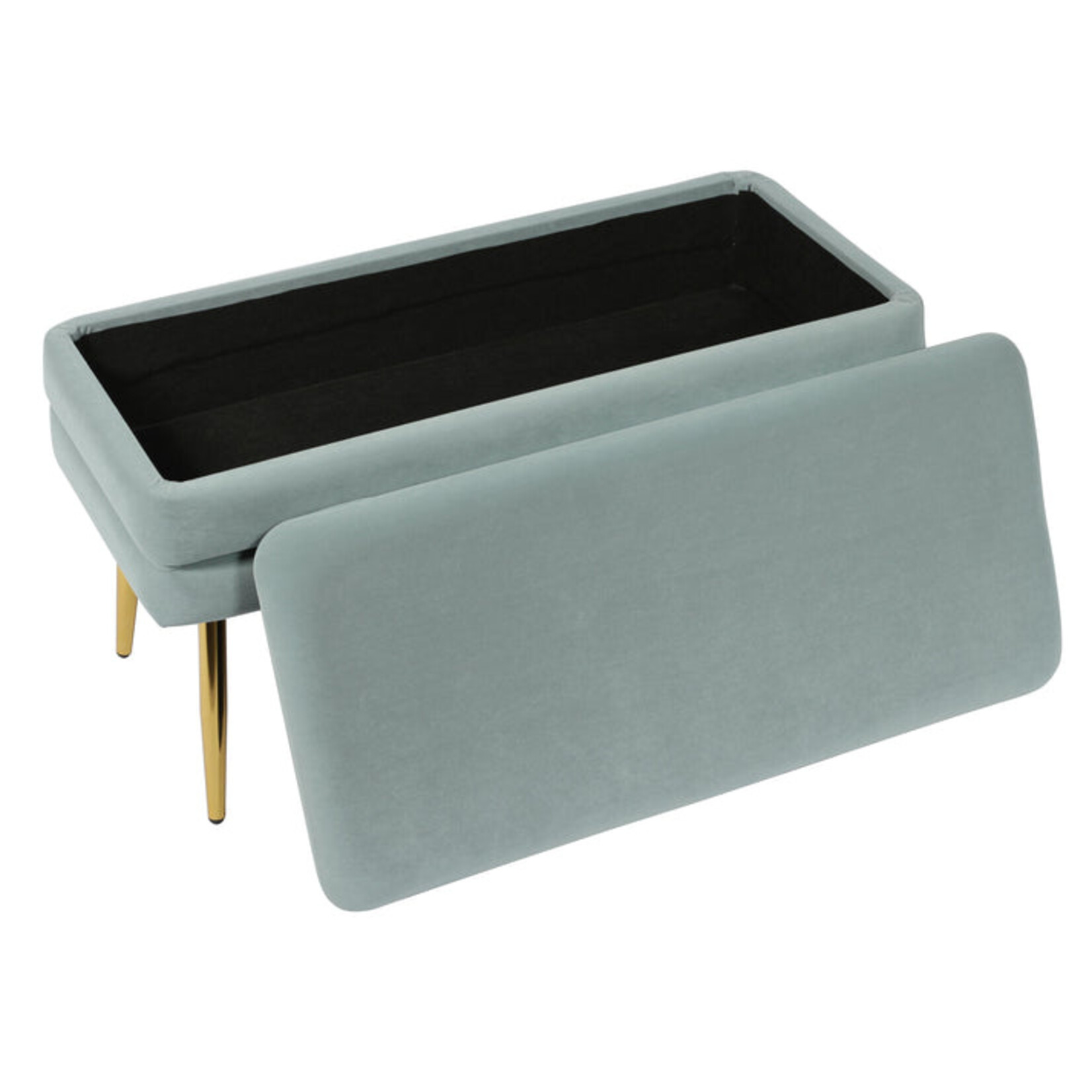 TOV Ziva Blue Velvet Storage Bench