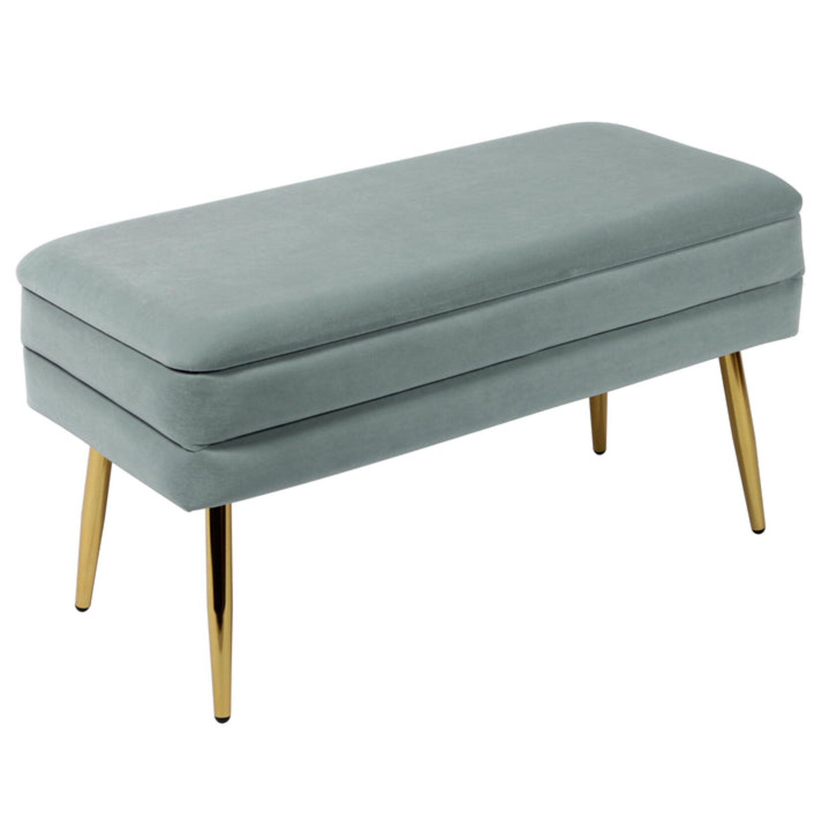 TOV Ziva Blue Velvet Storage Bench