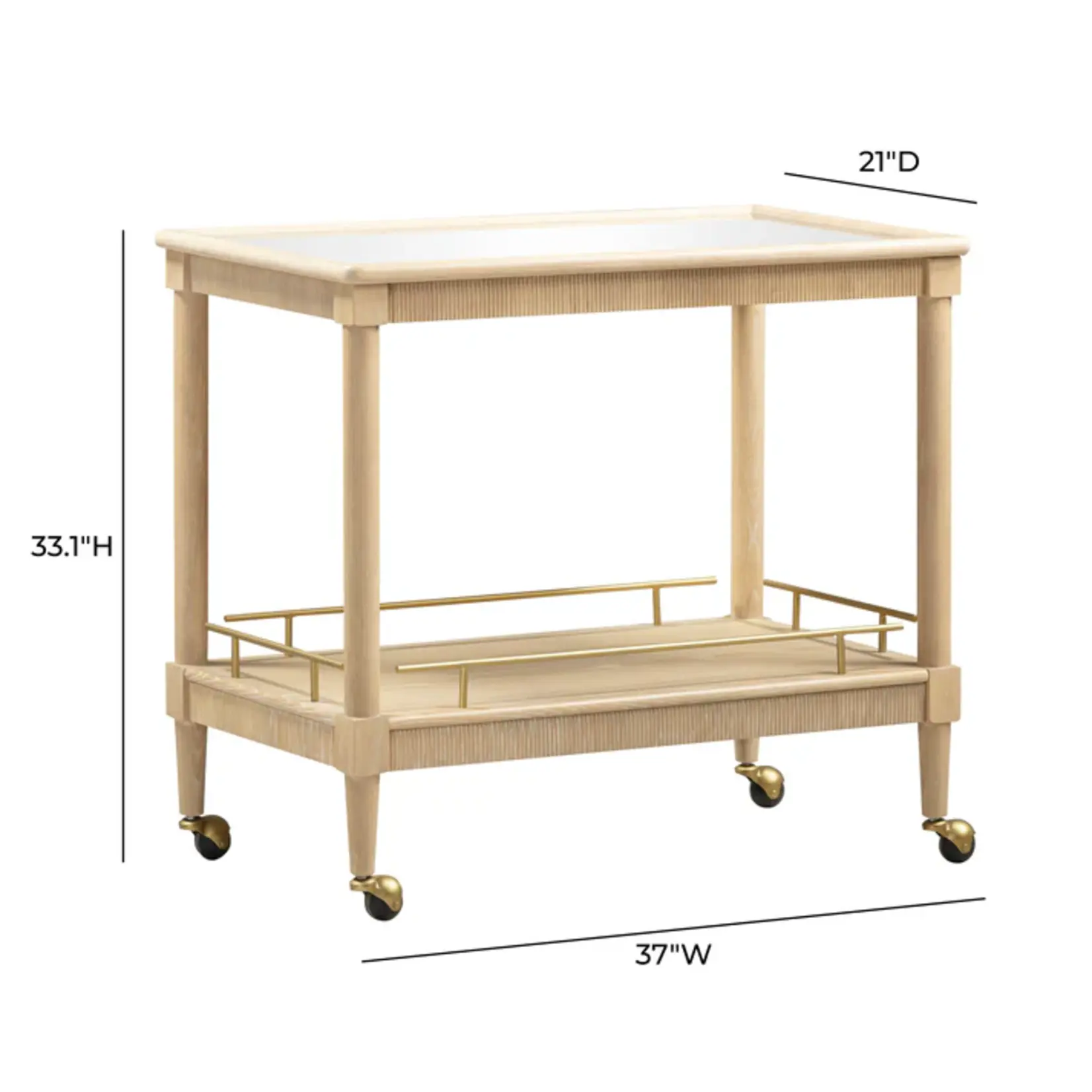 TOV Slosh Natural Ash Bar Cart