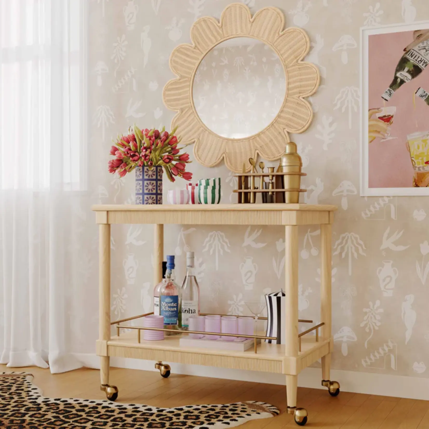 TOV Slosh Natural Ash Bar Cart