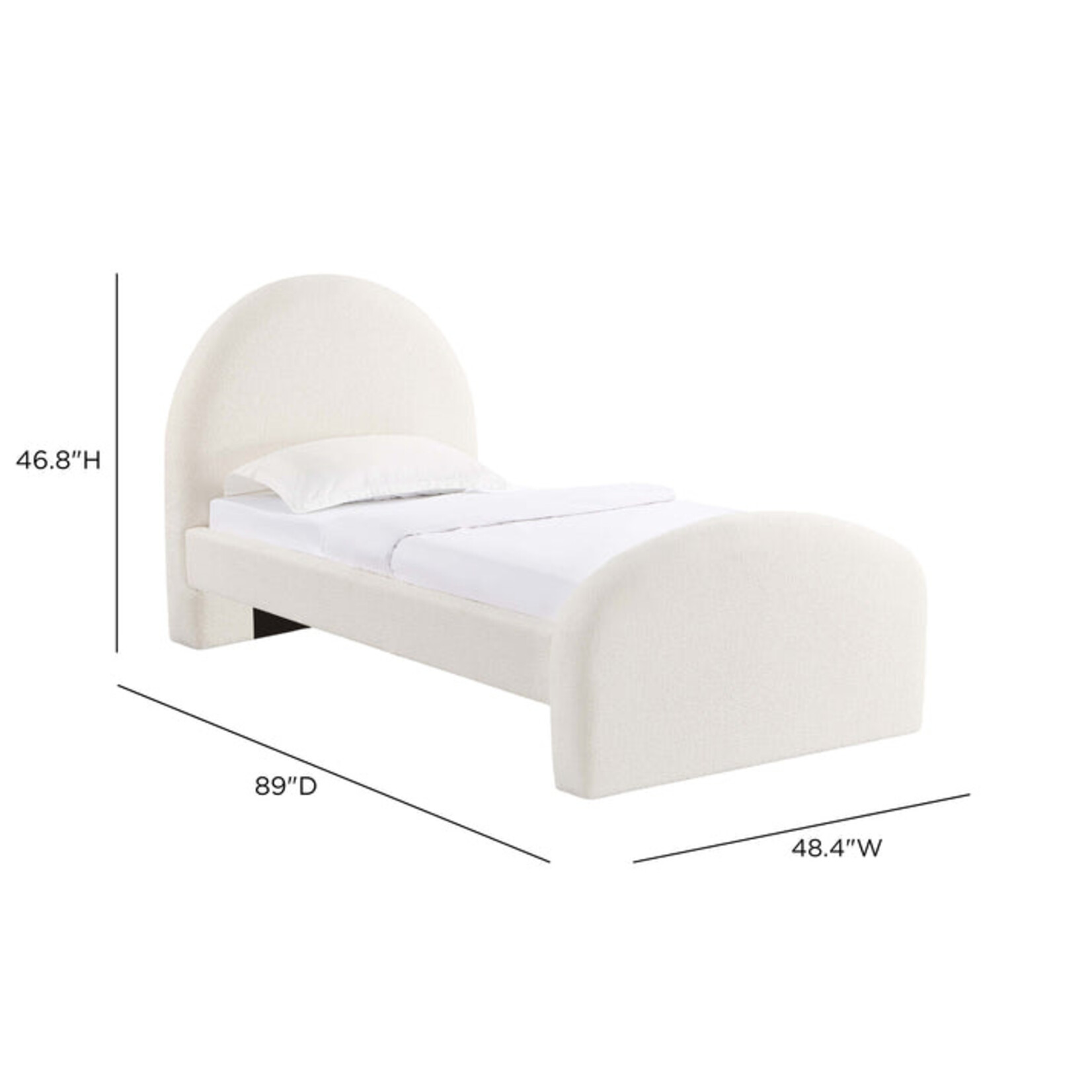 TOV Moon Cream Boucle Twin Bed