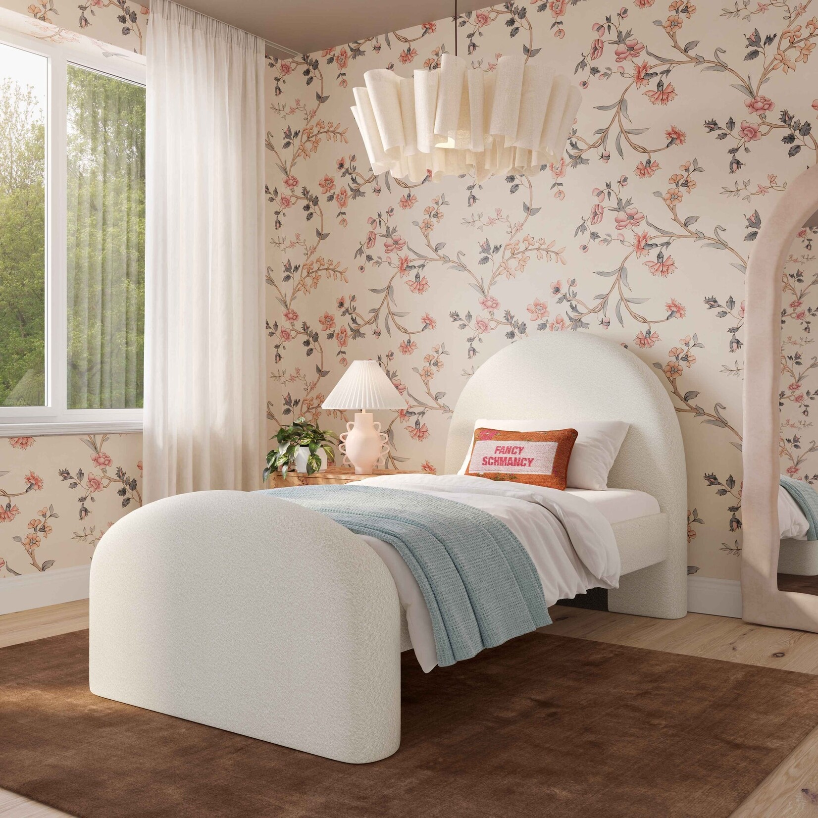 TOV Moon Cream Boucle Twin Bed