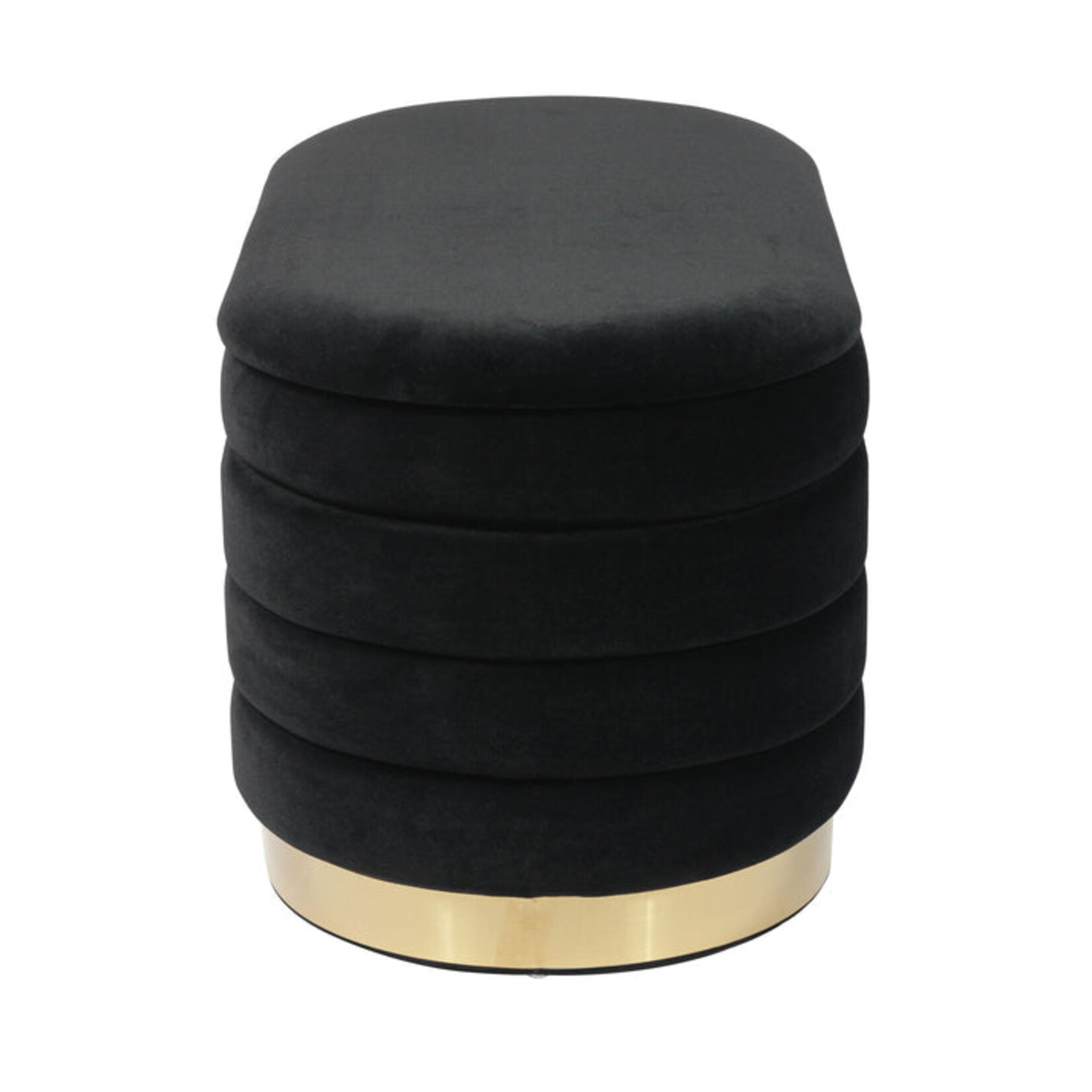 TOV Lillian Black Velvet Storage Bench