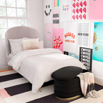 TOV Lillian Black Velvet Storage Bench