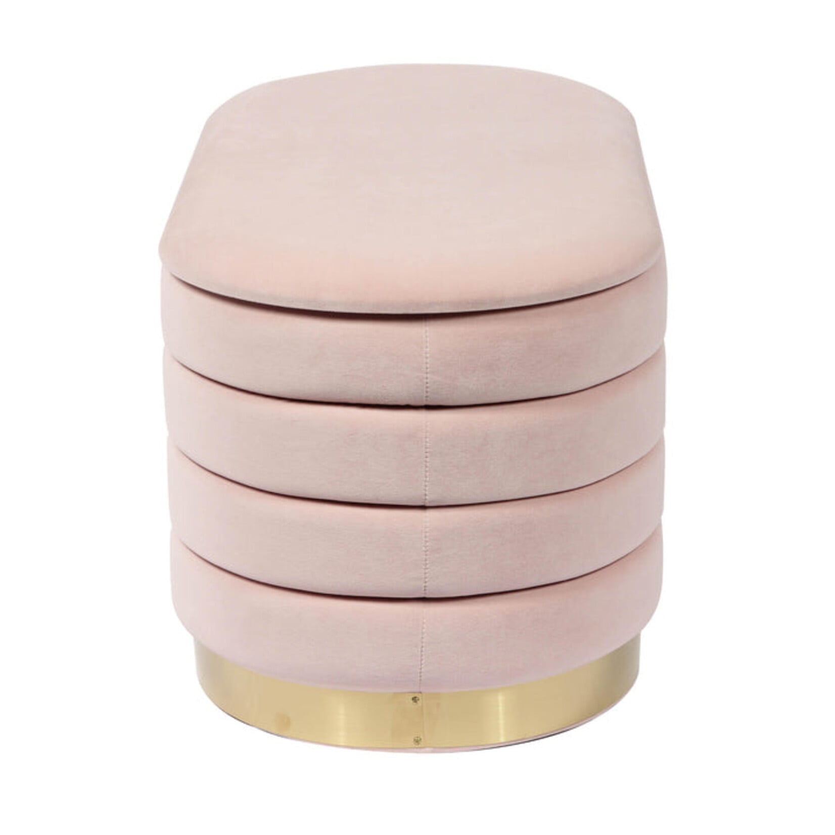 TOV Lillian Blush Velvet Storage Bench