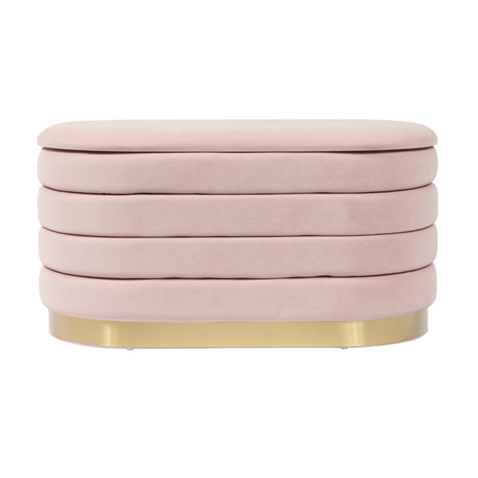 TOV Lillian Blush Velvet Storage Bench
