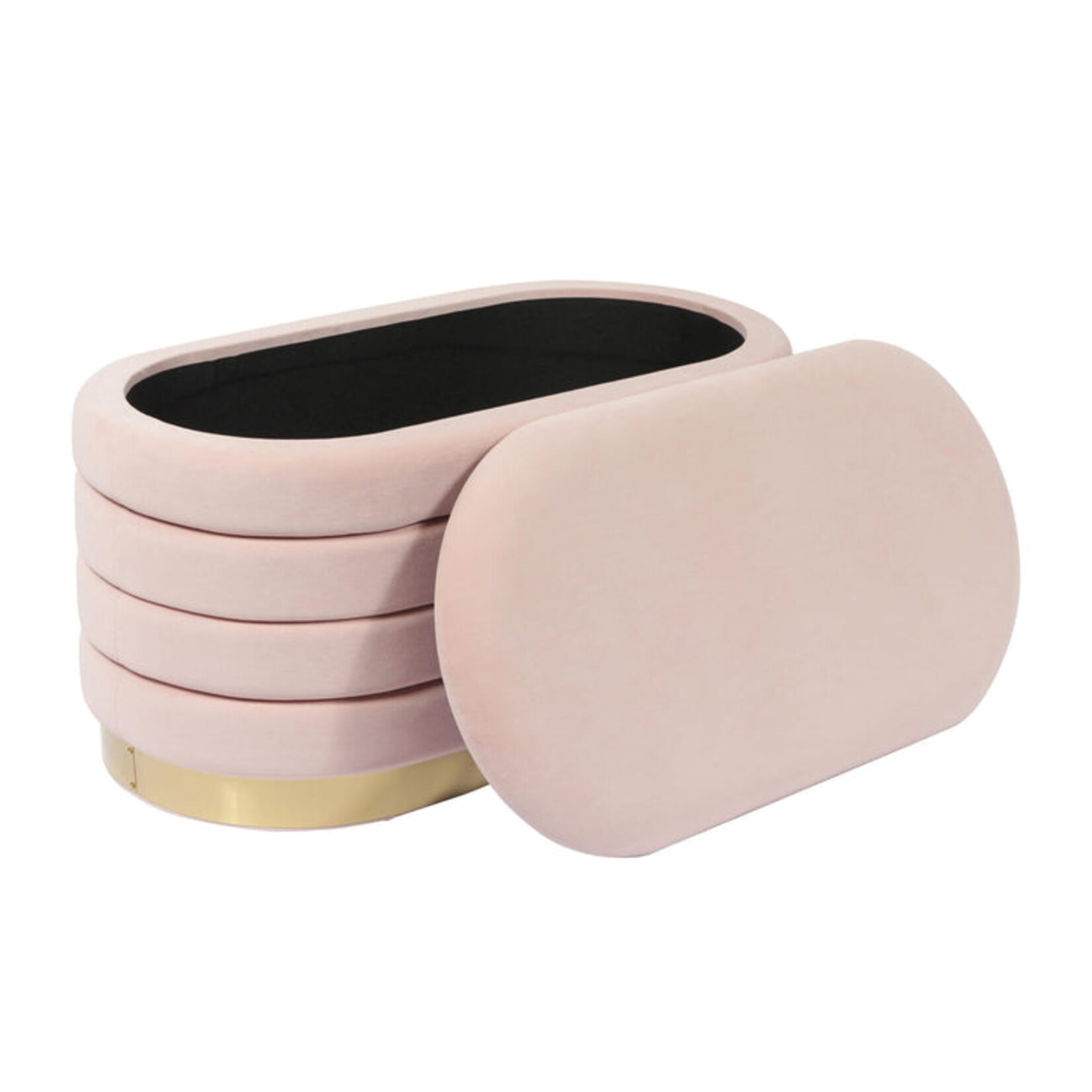 TOV Lillian Blush Velvet Storage Bench