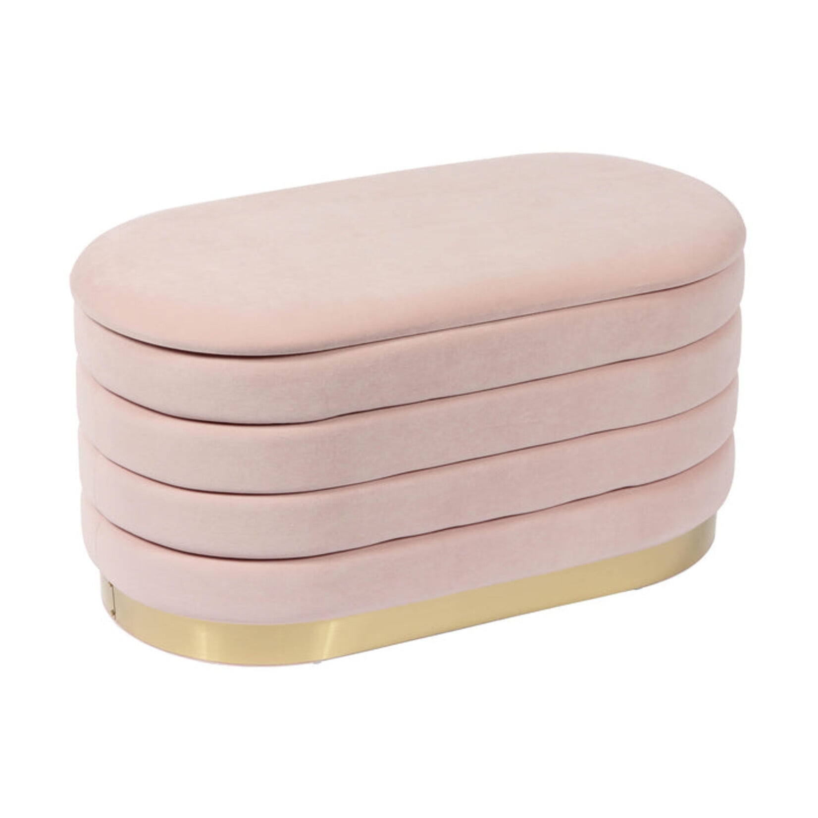 TOV Lillian Blush Velvet Storage Bench